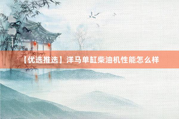 【优选推选】洋马单缸柴油机性能怎么样